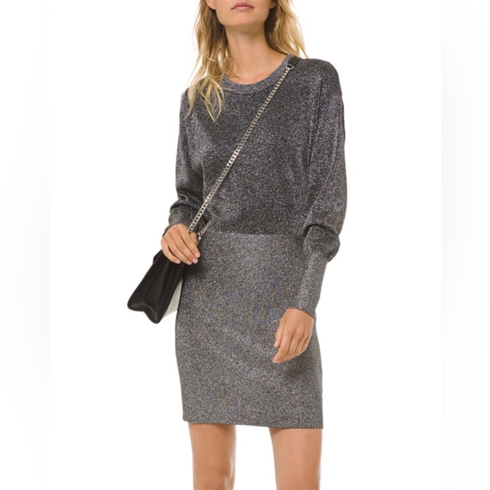 Michael Kors Glittery Steel Mini Dress